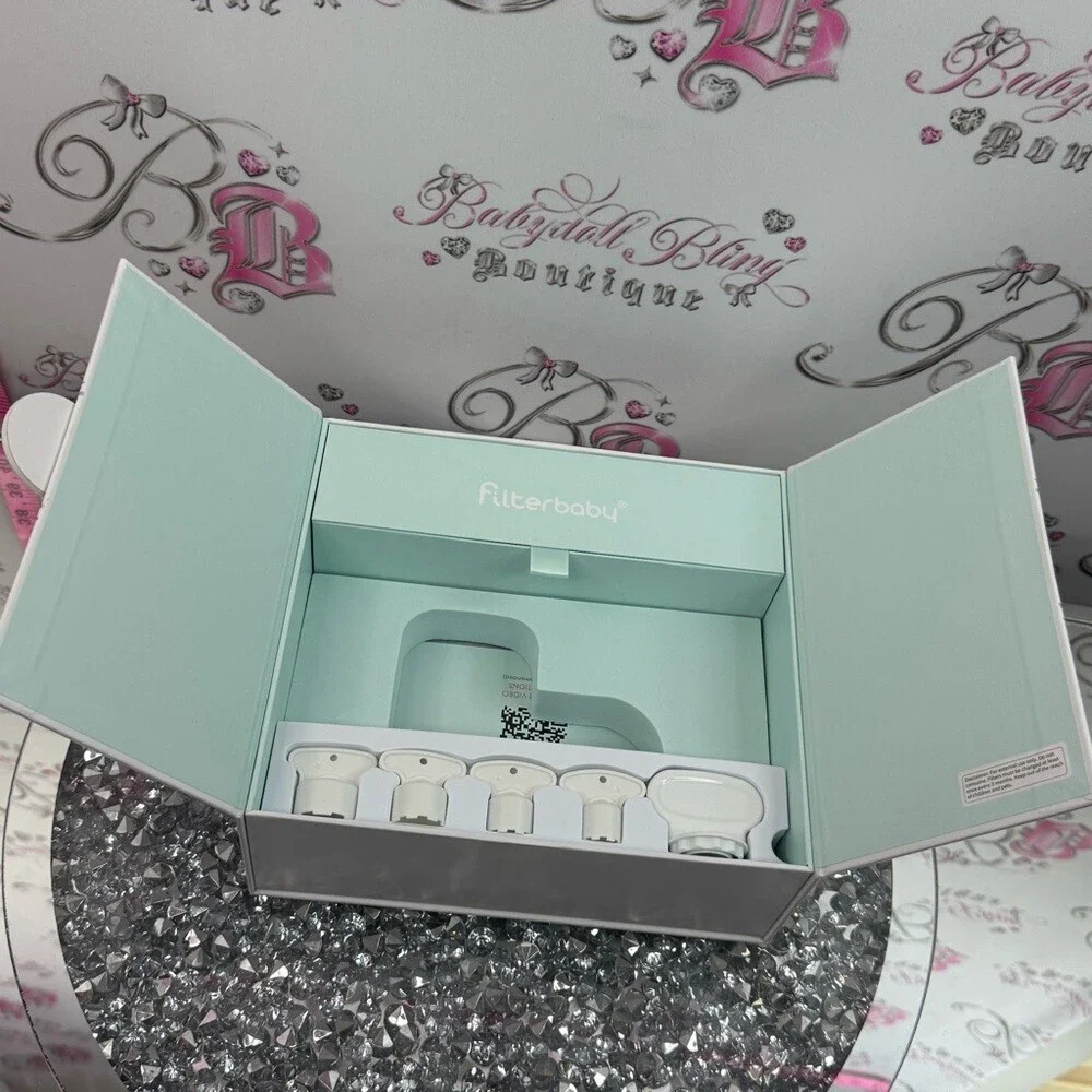 Filterbaby Skincare Product in Light Gray Box with pink filter skin filter